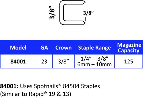 8mm SPOTNAILS Staples 13 Series 84505
