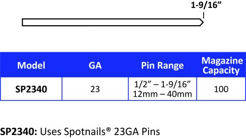 22mm (7/8") SPOTNAILS Headless Pins 0.6mm Series 23014